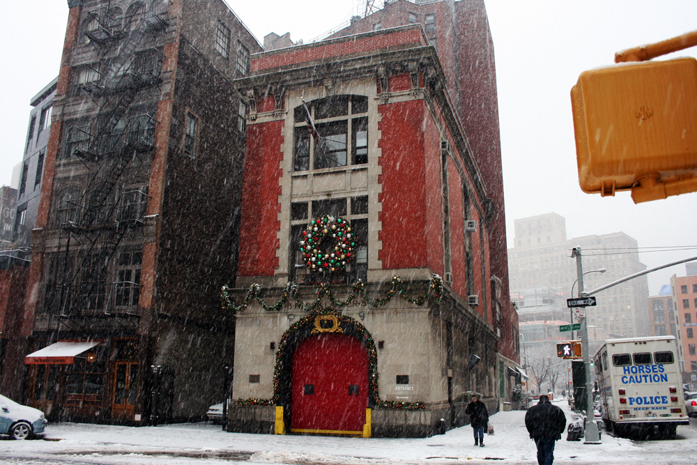 The Ghostbusters Firehouse Dressed For Christmas