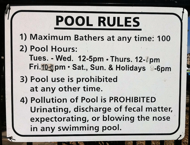 Pool Rules Signs Leave Nothing To The Imagination