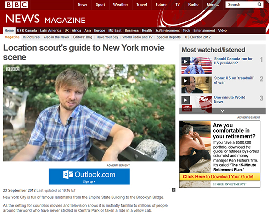 Scouting NY on the BBC!