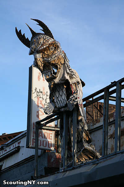 A Very Creepy Owl Has Landed On Flushing Ave